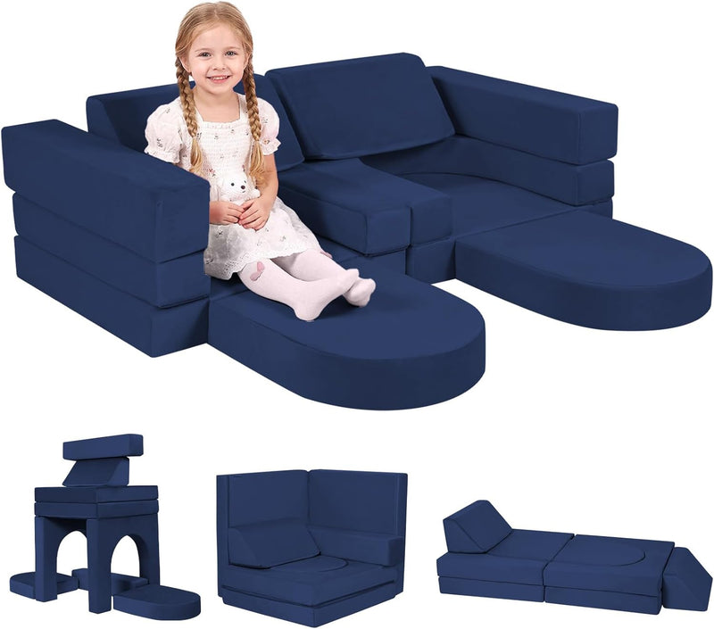 10-Piece Kids Play Sofa Modular Glow Couch Dinosaur