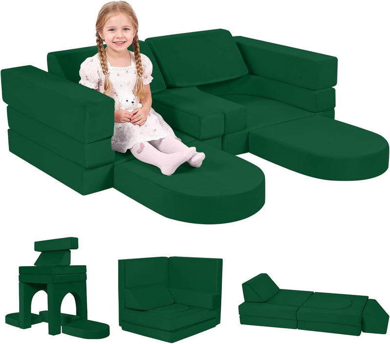 10-Piece Kids Play Sofa Modular Glow Couch Dinosaur