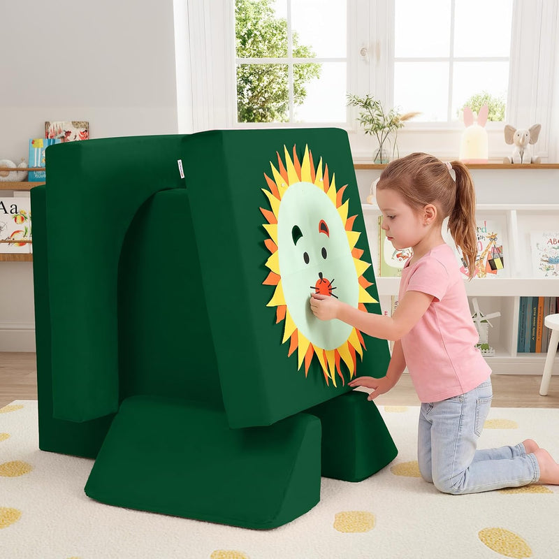 10-Piece Kids Play Sofa Modular Glow Couch Dinosaur