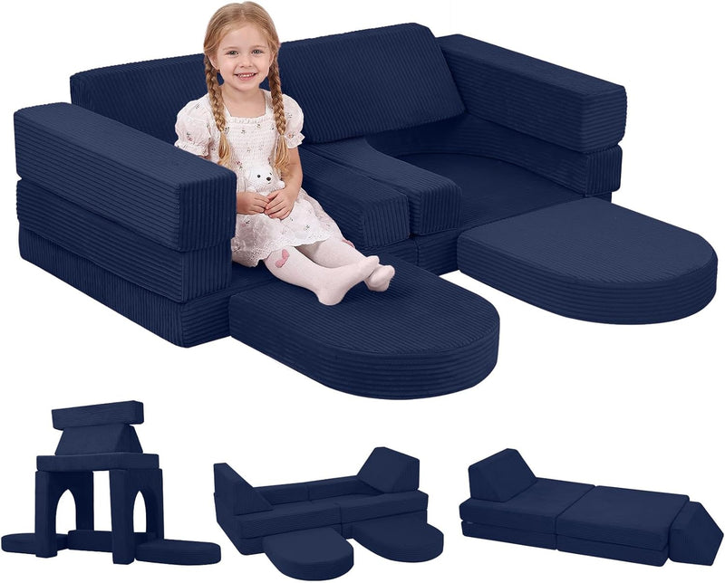 10-Piece Kids Play Sofa Modular Glow Couch Dinosaur