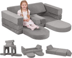 10-Piece Kids Play Sofa Modular Glow Couch Dinosaur