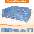 10-Piece Kids Play Sofa Modular Glow Couch Dinosaur