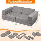 10-Piece Kids Play Sofa Modular Glow Couch Dinosaur