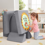 10-Piece Kids Play Sofa Modular Glow Couch Dinosaur