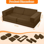 10-Piece Kids Play Sofa Modular Glow Couch Dinosaur