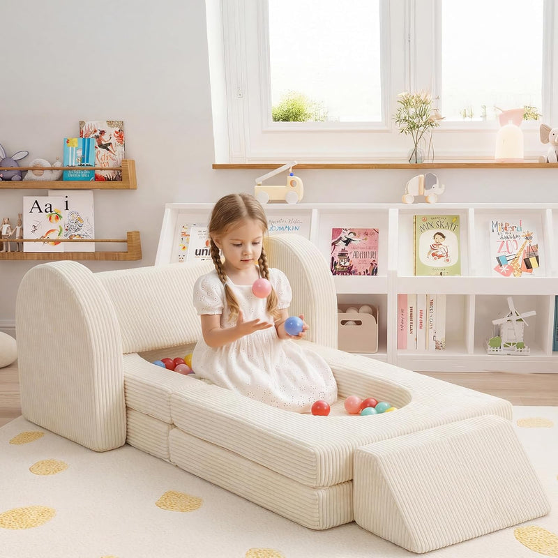 10-Piece Kids Play Sofa Modular Glow Couch Dinosaur