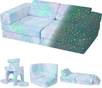 10-Piece Kids Play Sofa Modular Glow Couch Dinosaur