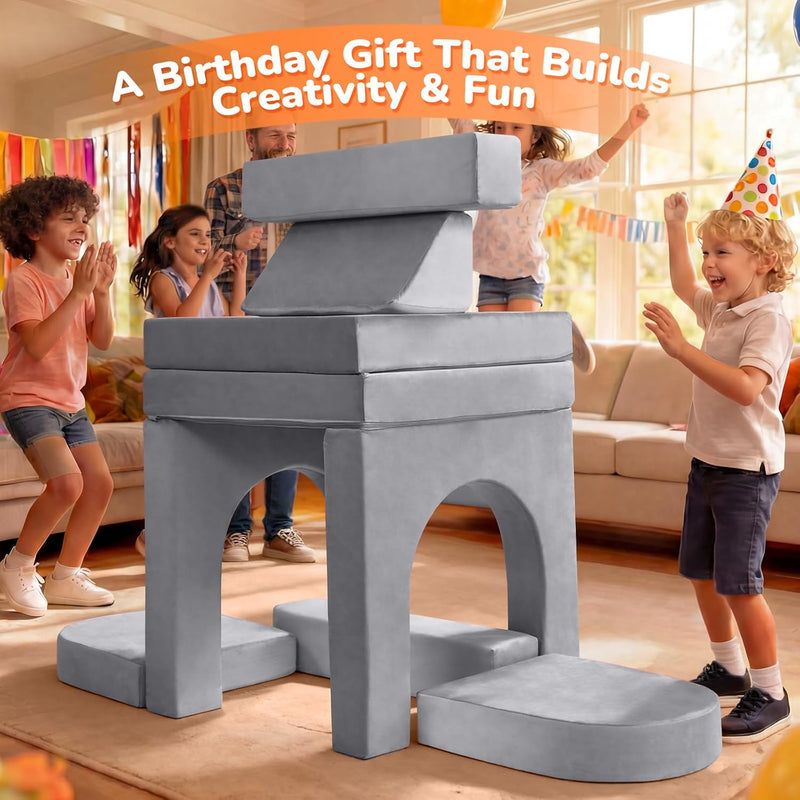 10-Piece Kids Play Sofa Modular Glow Couch Dinosaur