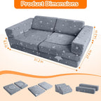 10-Piece Kids Play Sofa Modular Glow Couch Dinosaur