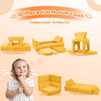 10-Piece Kids Play Sofa Modular Glow Couch Dinosaur