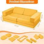 10-Piece Kids Play Sofa Modular Glow Couch Dinosaur
