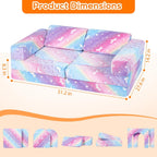 10-Piece Kids Play Sofa Modular Glow Couch Dinosaur