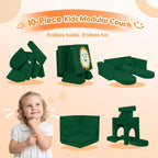 10-Piece Kids Play Sofa Modular Glow Couch Dinosaur