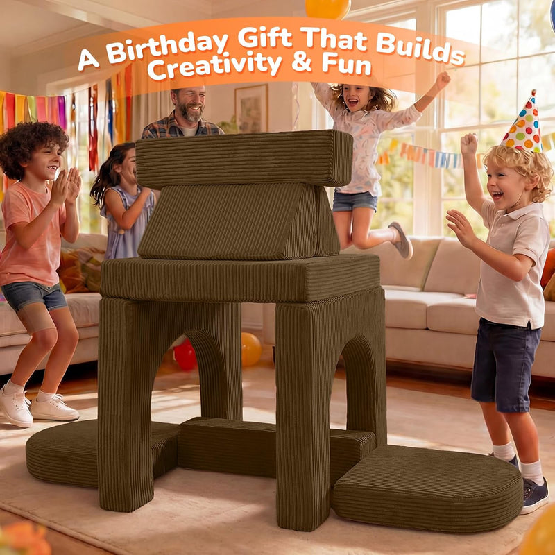 10-Piece Kids Play Sofa Modular Glow Couch Dinosaur