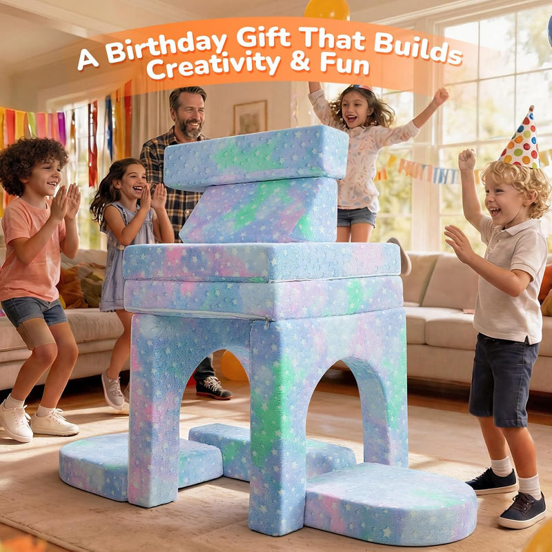 10-Piece Kids Play Sofa Modular Glow Couch Dinosaur