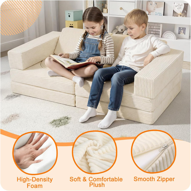 10-Piece Kids Play Sofa Modular Glow Couch Dinosaur