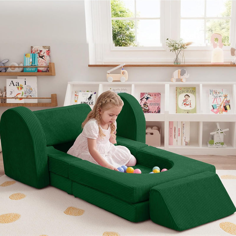 10-Piece Kids Play Sofa Modular Glow Couch Dinosaur