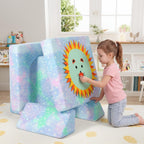 10-Piece Kids Play Sofa Modular Glow Couch Dinosaur