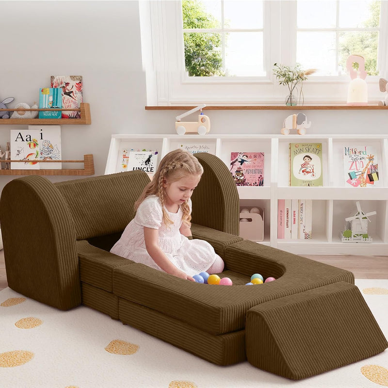 10-Piece Kids Play Sofa Modular Glow Couch Dinosaur
