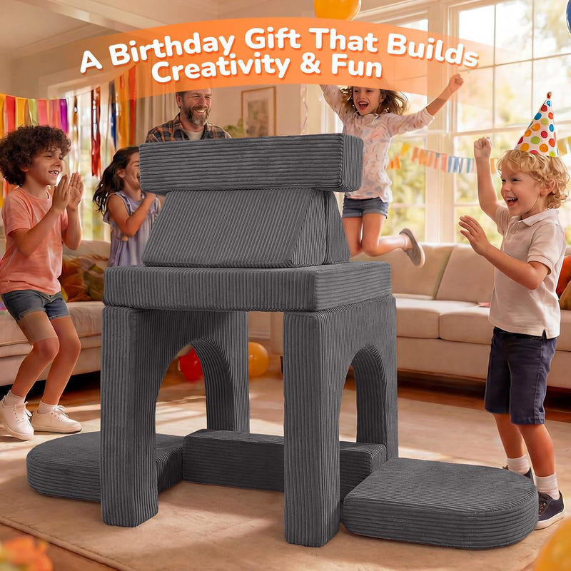 10-Piece Kids Play Sofa Modular Glow Couch Dinosaur
