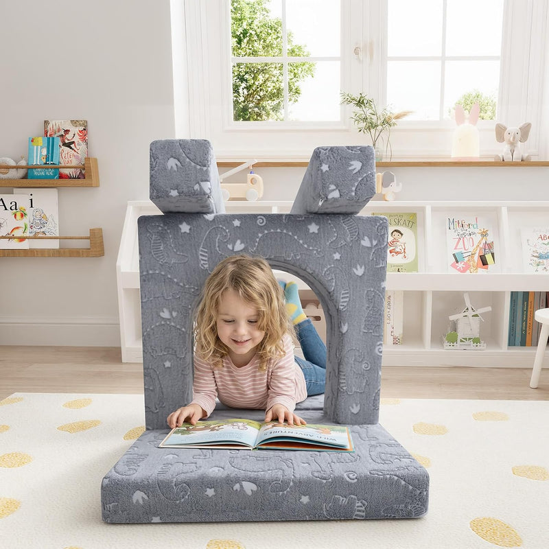 10-Piece Kids Play Sofa Modular Glow Couch Dinosaur