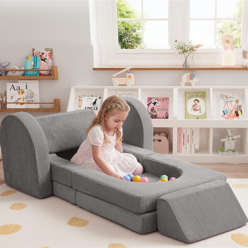 10-Piece Kids Play Sofa Modular Glow Couch Dinosaur