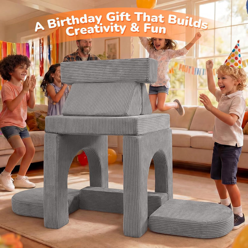 10-Piece Kids Play Sofa Modular Glow Couch Dinosaur