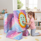 10-Piece Kids Play Sofa Modular Glow Couch Dinosaur