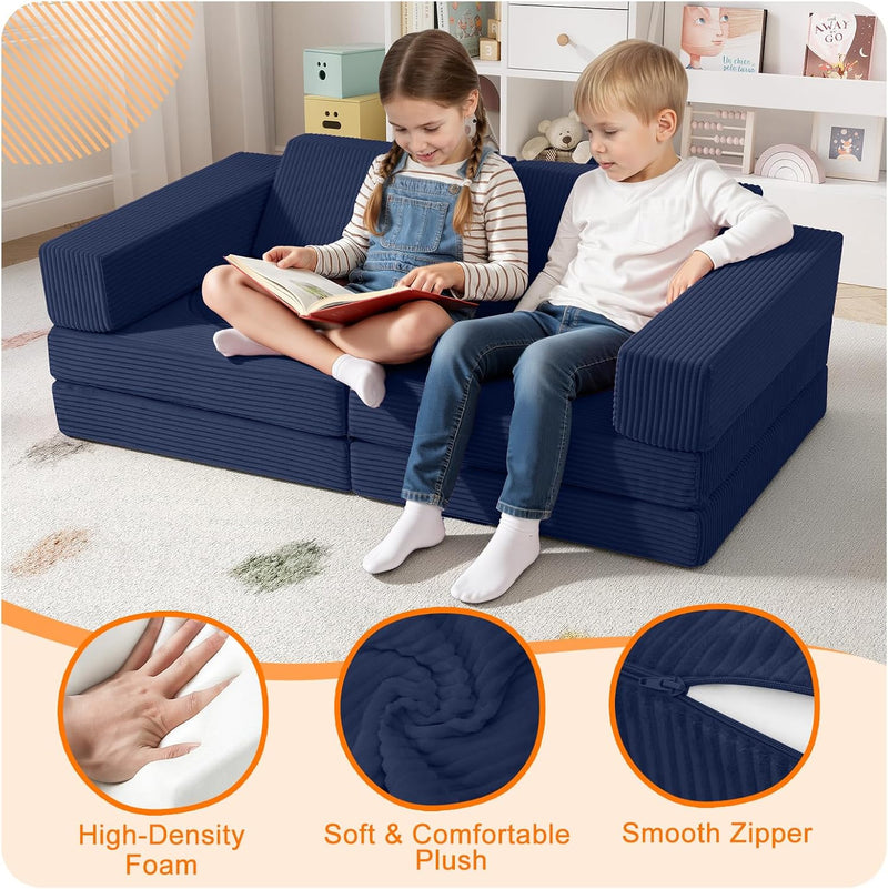 10-Piece Kids Play Sofa Modular Glow Couch Dinosaur