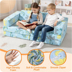 10-Piece Kids Play Sofa Modular Glow Couch Dinosaur