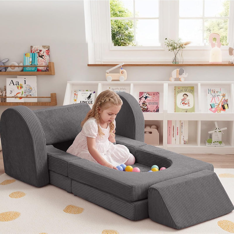 10-Piece Kids Play Sofa Modular Glow Couch Dinosaur