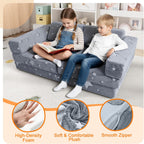 10-Piece Kids Play Sofa Modular Glow Couch Dinosaur