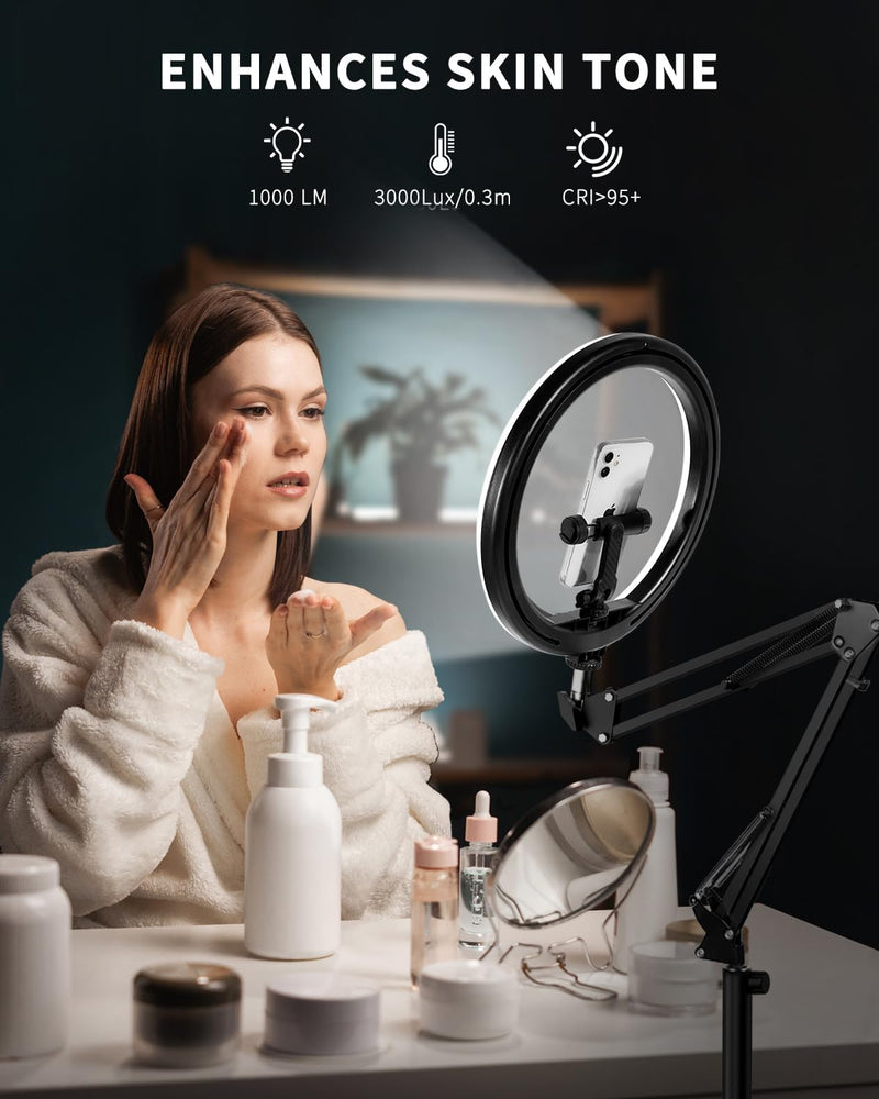 10" Ring Light with Tripod Stand Phone Holder