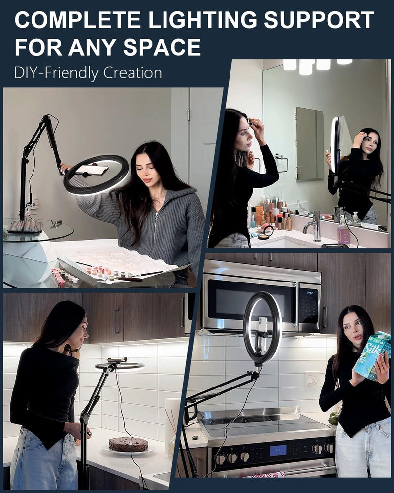 10" Ring Light with Tripod Stand Phone Holder