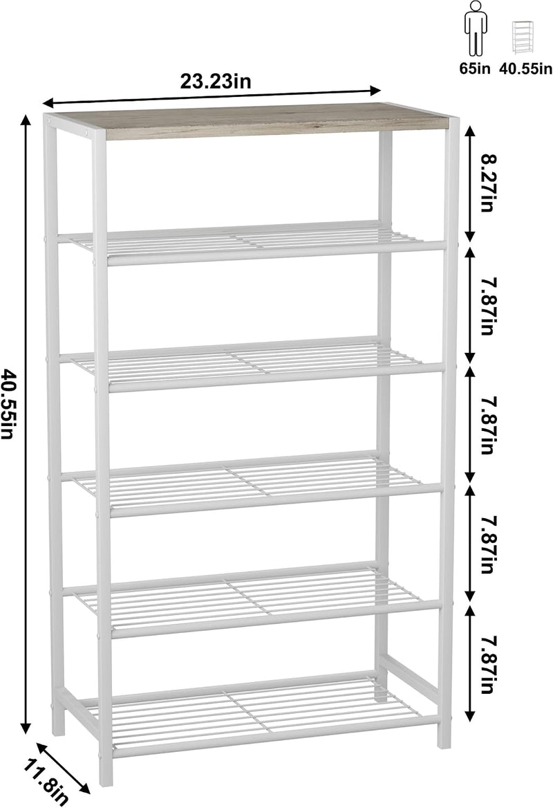 10-Tier Industrial Shoe Rack Organiser for 36-40 Pairs