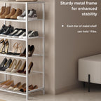 10-Tier Industrial Shoe Rack Organiser for 36-40 Pairs