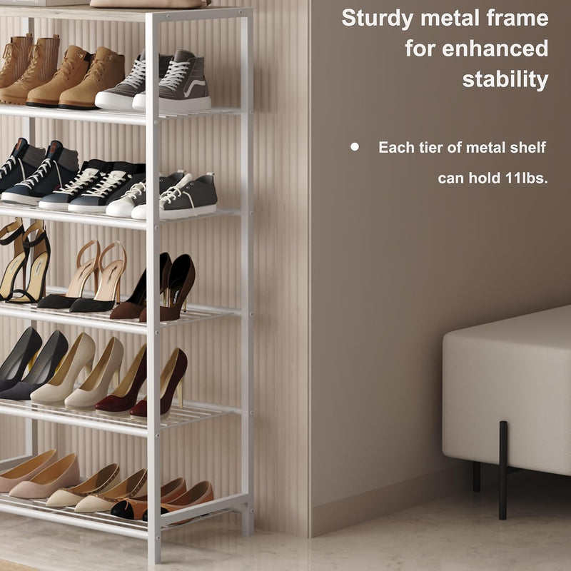 10-Tier Industrial Shoe Rack Organiser for 36-40 Pairs