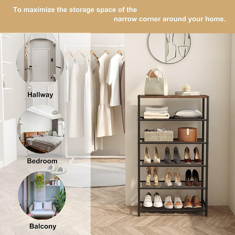 10-Tier Industrial Shoe Rack Organiser for 36-40 Pairs