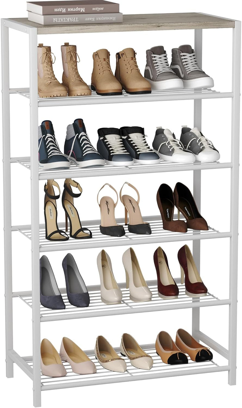 10-Tier Industrial Shoe Rack Organiser for 36-40 Pairs