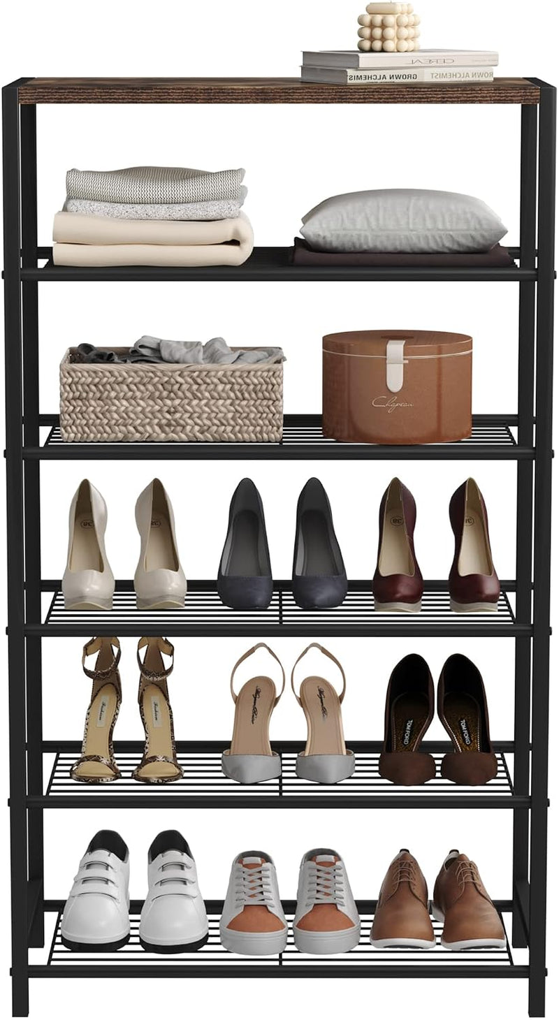 10-Tier Industrial Shoe Rack Organiser for 36-40 Pairs