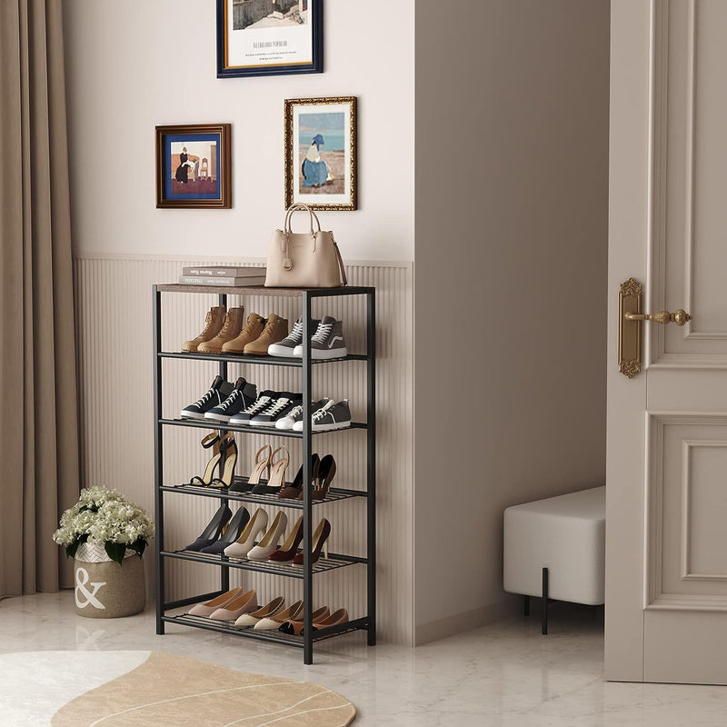 10-Tier Industrial Shoe Rack Organiser for 36-40 Pairs