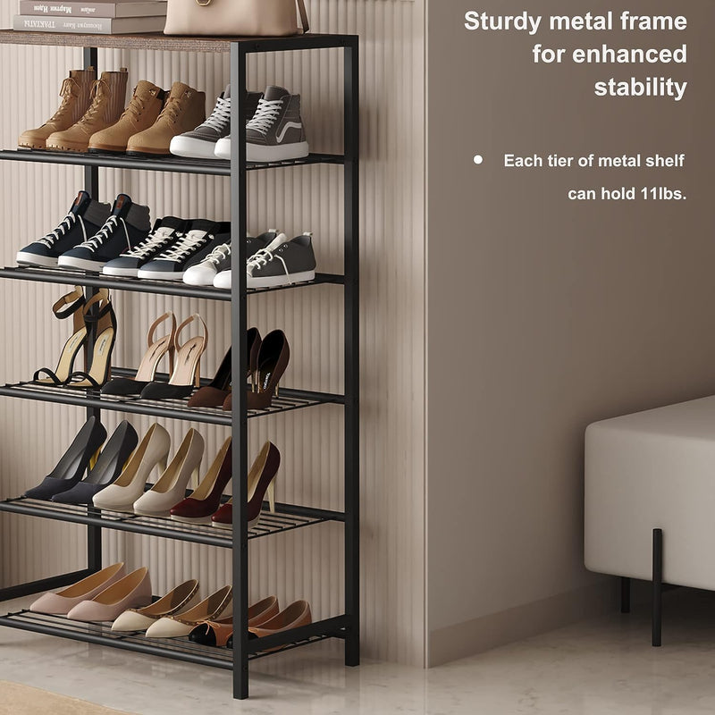 10-Tier Industrial Shoe Rack Organiser for 36-40 Pairs