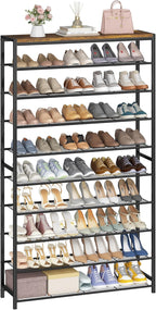 10-Tier Industrial Shoe Rack Organiser for 36-40 Pairs