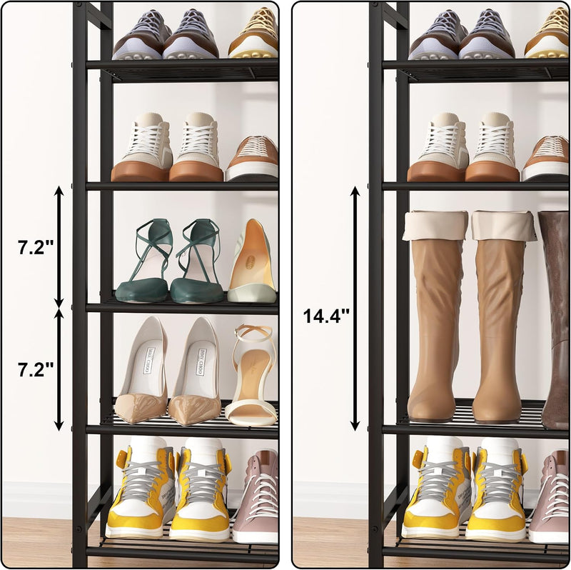 10-Tier Industrial Shoe Rack Organiser for 36-40 Pairs