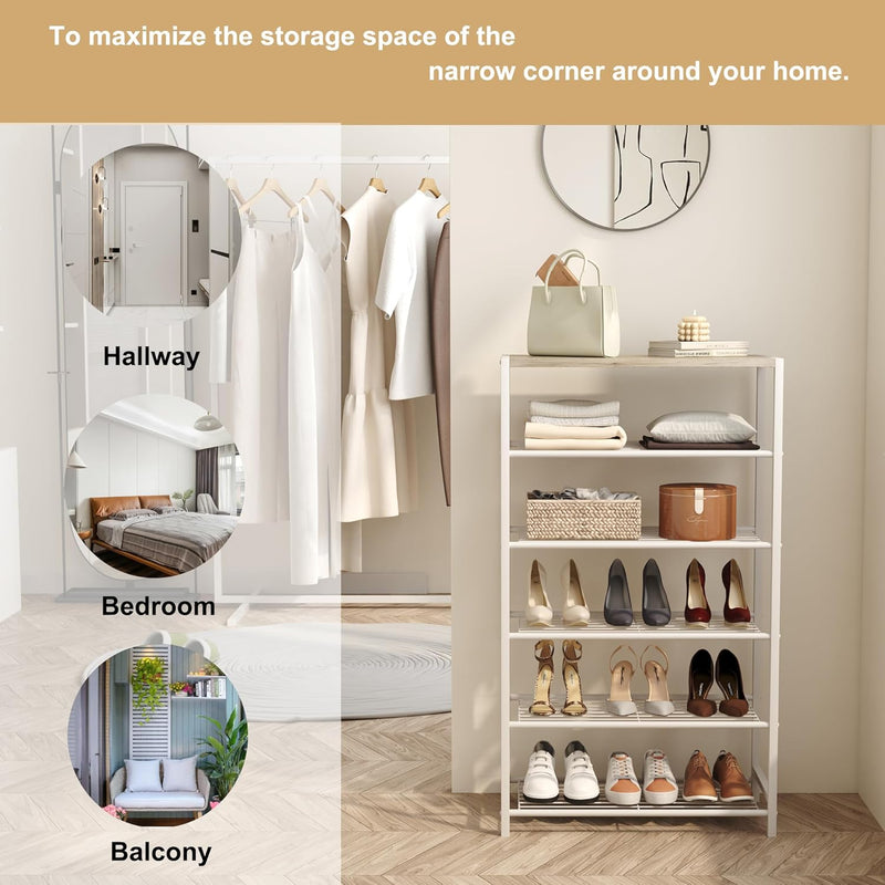 10-Tier Industrial Shoe Rack Organiser for 36-40 Pairs