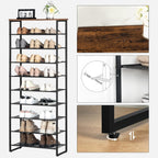 10-Tier Shoe Rack Large Capacity Storage Organiser Unit