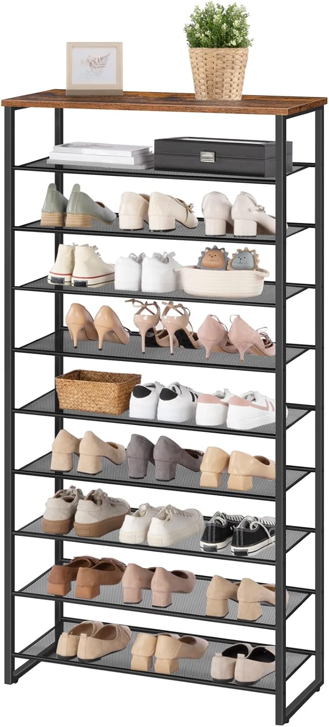 10-Tier Shoe Rack Large Capacity Storage Organiser Unit