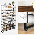 10-Tier Shoe Rack Large Capacity Storage Organiser Unit