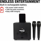 10-Watt Rechargeable Bluetooth Karaoke Machine with Two Mics