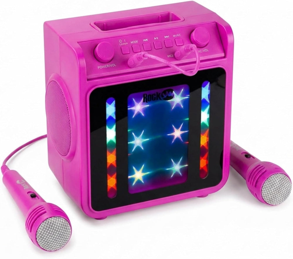 10-Watt Rechargeable Bluetooth Karaoke Machine with Two Mics